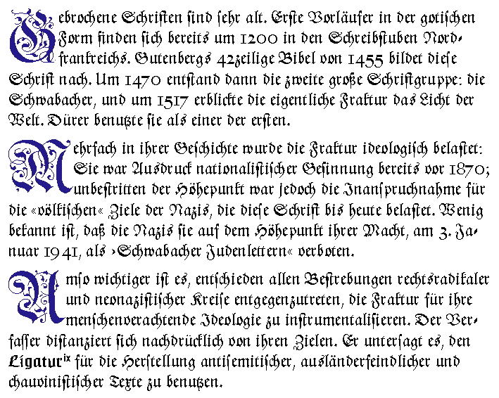 Text in Frakturschrift (Zentenar-Buch)